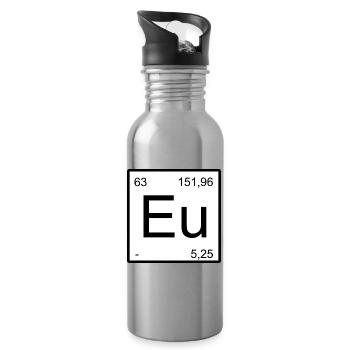 Eu Element Minimal Periodic Design - Water bottle with straw - silver - Right