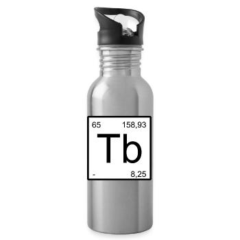 Tb Periodensymbol Minimalistik - Trinkflasche mit integriertem Trinkhalm - Lightsilver - Rechts