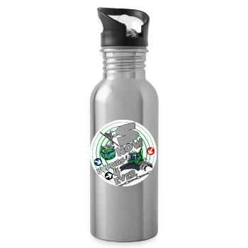 Nr. 1423-snow_buddies_groen - Trinkflasche mit integriertem Trinkhalm - Lightsilver - Rechts