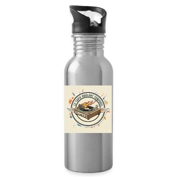 Die Zeit-Tretmühle: Hamster-DJ - Trinkflasche mit integriertem Trinkhalm - Lightsilver - Rechts
