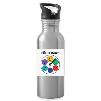 Fühlomat Stimmungsuhr - Trinkflasche mit integriertem Trinkhalm - Lightsilver - Rechts