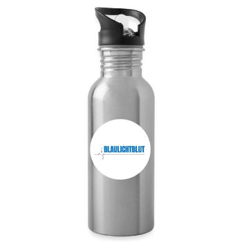 Blue Light Blood – Pride, Team Spirit and Passion - Water bottle with straw - silver - Right