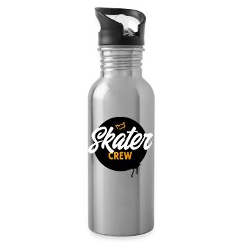 Skater Skateboard - Water bottle with straw - silver - Right