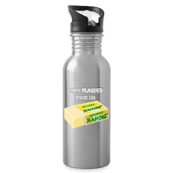 Nahout-Butter - Trinkflasche mit integriertem Trinkhalm - Lightsilver - Rechts