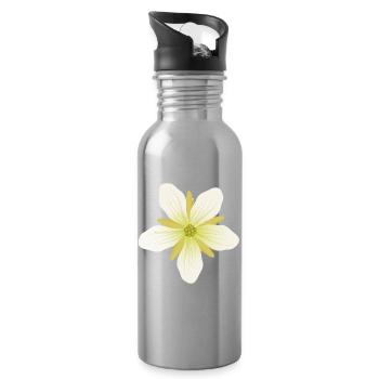 Fleurs délicates de Vénus attrape-mouches en pastel - Gourde avec paille intégrée - argent clair - Droite