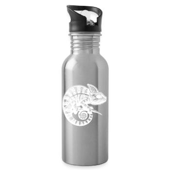 Tropenfreund mit Stil - Trinkflasche mit integriertem Trinkhalm - Lightsilver - Rechts