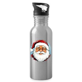 Weihnachten Weihnachtsmänner - Trinkflasche mit integriertem Trinkhalm - Lightsilver - Rechts