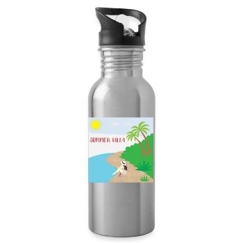 Summer-villa - Water bottle with straw - silver - Right