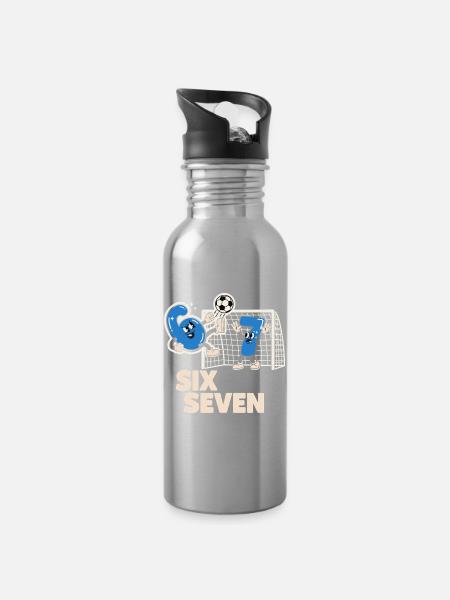 6-7 Italian Meme Lustiges Fußball Geschen - Trinkflasche mit integriertem Trinkhalm - Lightsilver