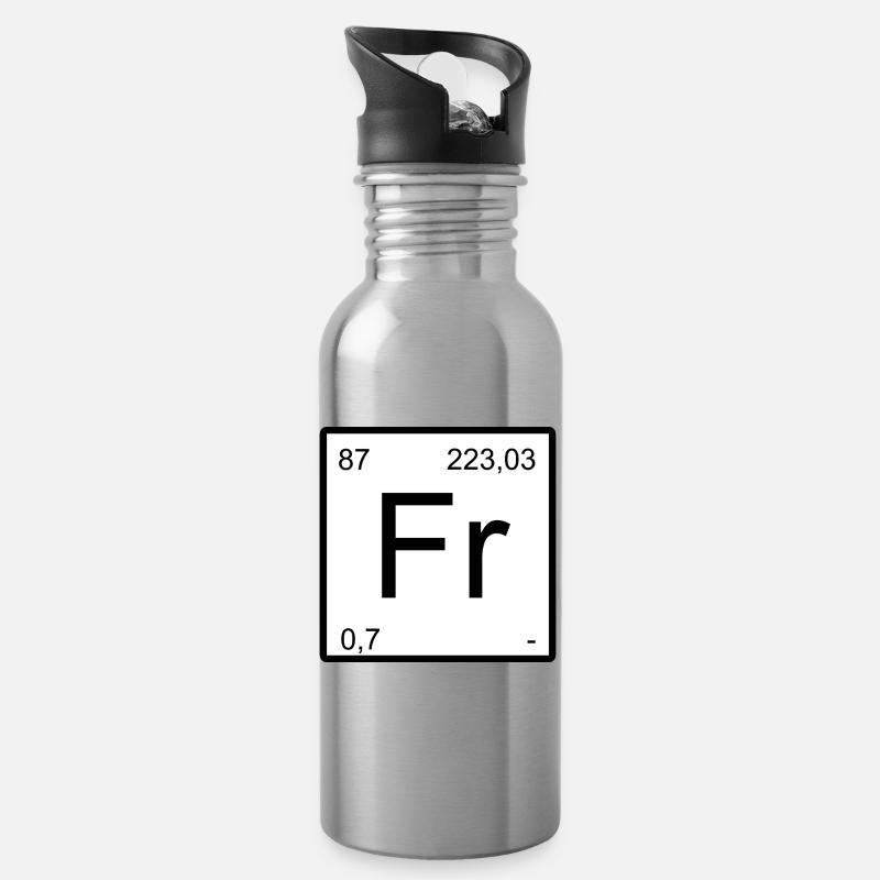 Francium-Elementdesign mit Periodenzahlen - Trinkflasche mit integriertem Trinkhalm - Lightsilver