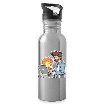Jedes zweite Kundenprojekt endet im CHAOS! - Trinkflasche mit integriertem Trinkhalm - Lightsilver - Rechts