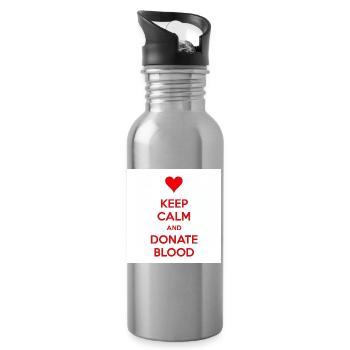 Calm Heart spenden Sie Blut - Trinkflasche mit integriertem Trinkhalm - Lightsilver - Rechts