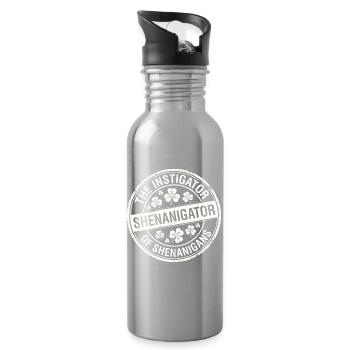 Anstifter von Streichen Funny Irish - Trinkflasche mit integriertem Trinkhalm - Lightsilver - Rechts