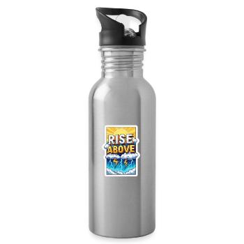 Rise Above Storms - Water bottle with straw - silver - Right