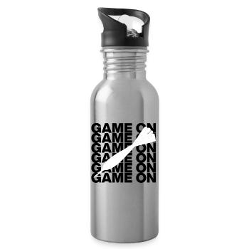 Game On: Dart Attack! ONEHUNDRETEIGHTY, Arrow white - Water bottle with straw - silver - Right