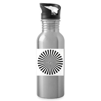 Illusion d’optique radiale - Gourde avec paille intégrée - argent clair - Droite