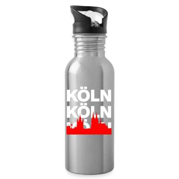 KÖLLE ES EIN JEFÖHL KÖLN DOMLIEBE RHEIN DOMSTADT - Water bottle with straw - silver - Right