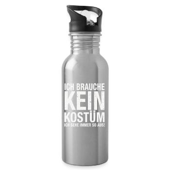 Karneval Fasching Fasnet Kostüm - Trinkflasche mit integriertem Trinkhalm - Lightsilver - Rechts