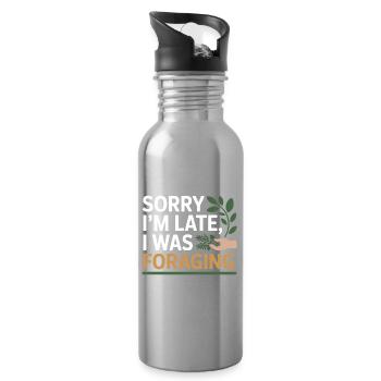 Certified Clinical Forager Botanical Expert Gear  - Water bottle with straw - silver - Right