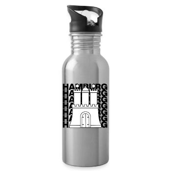 HAMBURG STADTTOR, HANSE SYMBOL HAMBURGLIEBE - Trinkflasche mit integriertem Trinkhalm - Lightsilver - Rechts