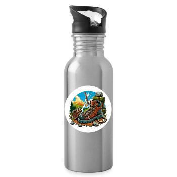 Botte de randonnée fumeuse - Gourde avec paille intégrée - argent clair - Droite