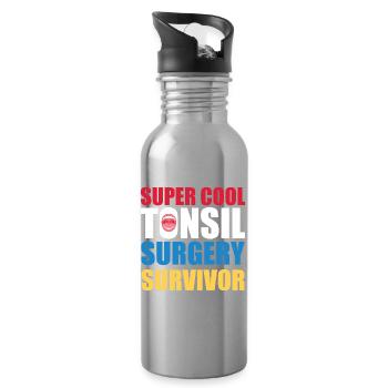 Design super cool pour survivants de chirurgie des amygdales - Gourde avec paille intégrée - argent clair - Droite