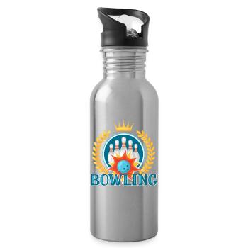 Royal Crown Bowling - Water bottle with straw - silver - Right