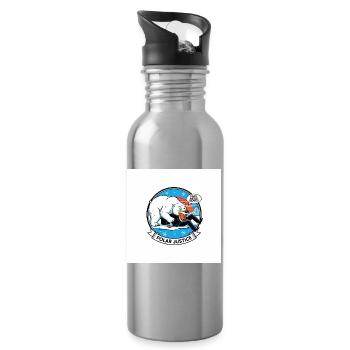 PolarJustice Cartoon - Water bottle with straw - silver - Right