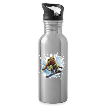 Frosch Snowboard - Trinkflasche mit integriertem Trinkhalm - Lightsilver - Rechts