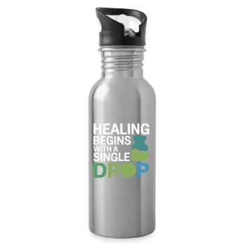Homeopathy Healing Begins Single Drop Professional - Water bottle with straw - silver - Right