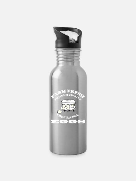 EGGS - Trinkflasche mit integriertem Trinkhalm - Lightsilver