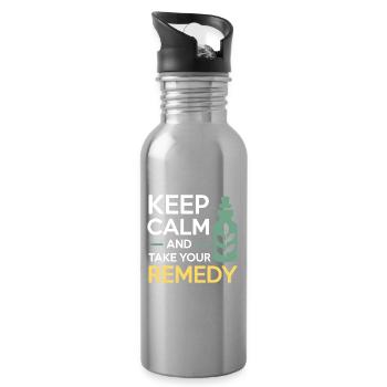 Zertifizierte Spezialistenbekleidung für klinische Behandlung - Trinkflasche mit integriertem Trinkhalm - Lightsilver - Rechts