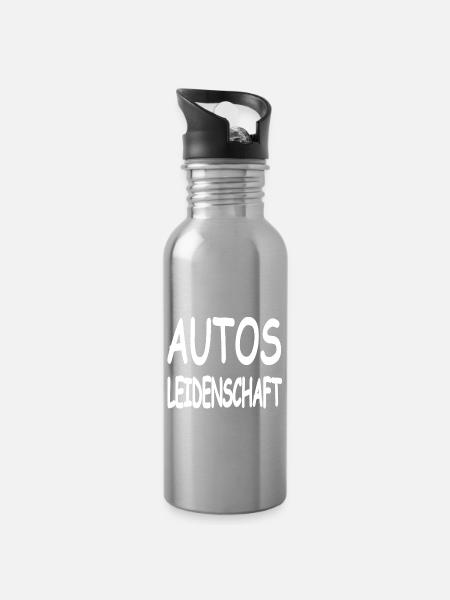 Auto - Trinkflasche mit integriertem Trinkhalm - Lightsilver