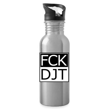 Provokante Blocktypografie Protest - Trinkflasche mit integriertem Trinkhalm - Lightsilver - Rechts