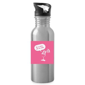 Be a Voice, Not an Echo - Water bottle with straw - silver - Right