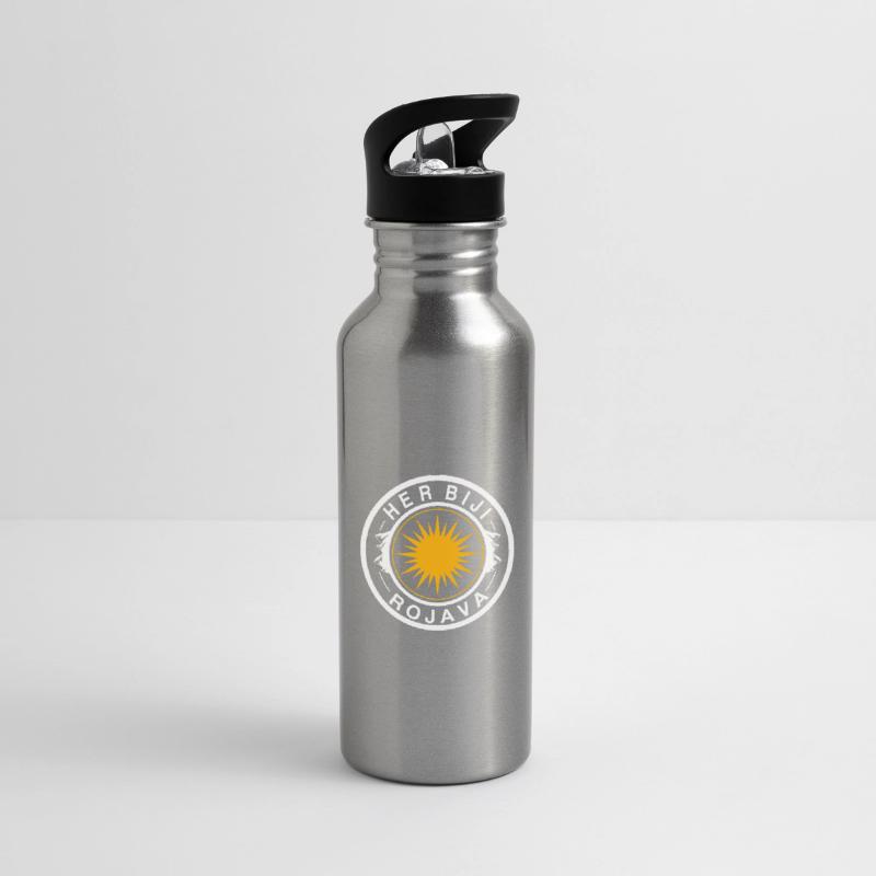 Trinkflasche mit integriertem Trinkhalm