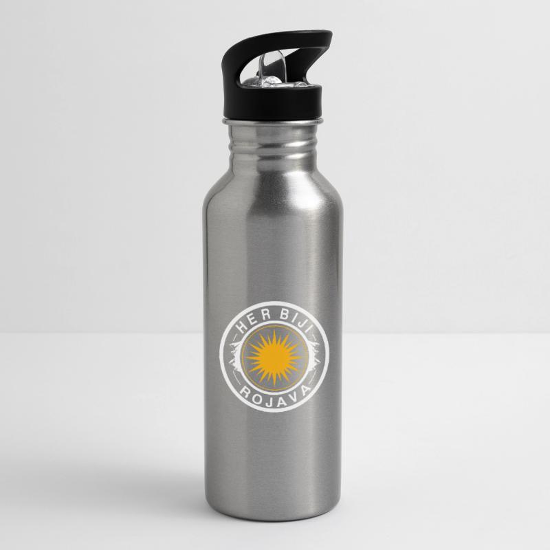 Rojava Trinkflasche mit integriertem Trinkhalm