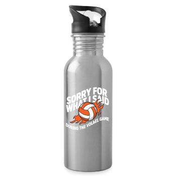 Beachvolleyball Quote Volleyball - Water bottle with straw - silver - Right
