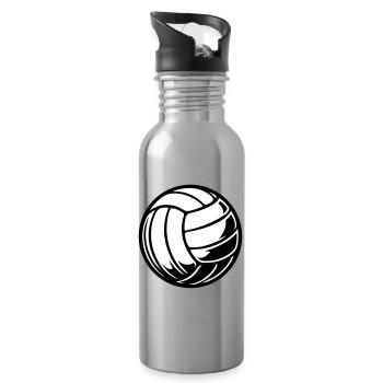 Ballon de volley-ball - Gourde avec paille intégrée - argent clair - Droite