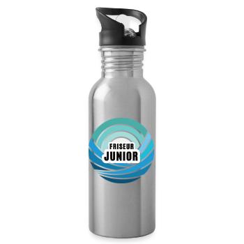 Friseur Junior Nachfolger Sohn Kind Junge Azubi - Trinkflasche mit integriertem Trinkhalm - Lightsilver - Rechts
