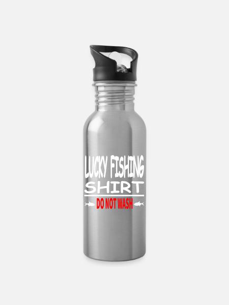 Angeln - Trinkflasche mit integriertem Trinkhalm - Lightsilver