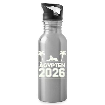 Silhouette Égypte 2026 - Gourde avec paille intégrée - argent clair - Droite
