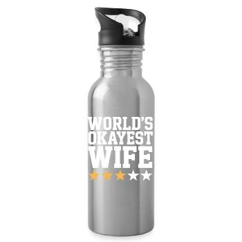 La femme la plus correcte du monde - Gourde avec paille intégrée - argent clair - Droite