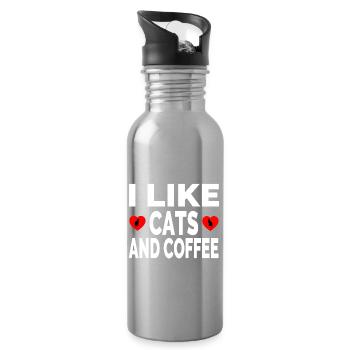 feline - Water bottle with straw - silver - Right