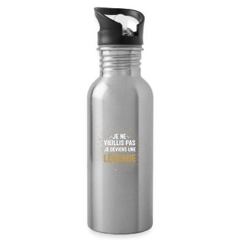 Idée Cadeau Anniversaire Drôle Original Humoristiq - Gourde avec paille intégrée - argent clair - Droite