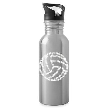 Volleyball Circle Pattern - Water bottle with straw - silver - Right