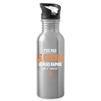 Du bist nicht das schnellste, lustigste Pferd - Trinkflasche mit integriertem Trinkhalm - Lightsilver - Rechts