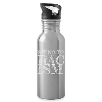 Say No to Racism - Trinkflasche mit integriertem Trinkhalm - Lightsilver - Rechts
