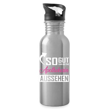 Only a pharmacist can look so good - Water bottle with straw - silver - Right