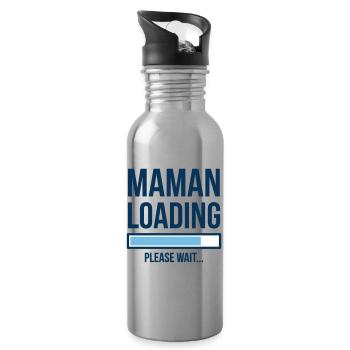 Mom Loading Loading Baby Design - Water bottle with straw - silver - Right